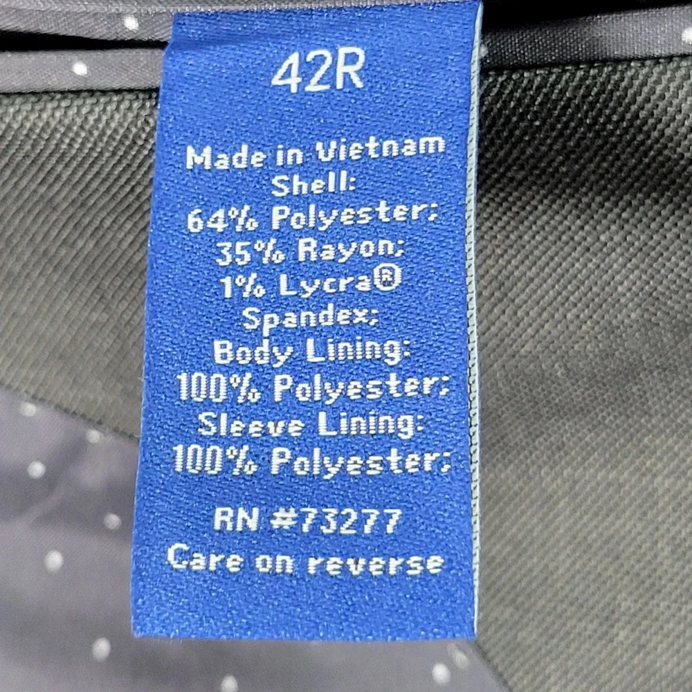 APT.9 Men's Sport Coat Blazer Two Button Gray Poly Blend Premier‎ Flex Slim 42R